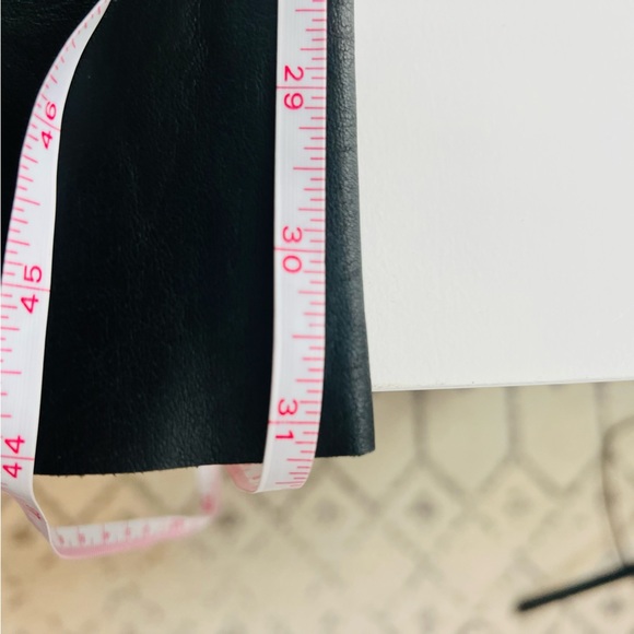 NWT Vintage Deadstock High Rise Black 100% Leather Straight Leg Pant 4 - Picture 6 of 14